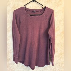 Eddie Bauer Long Sleeve Waffle Knit Shirt - Purple - Size Medium